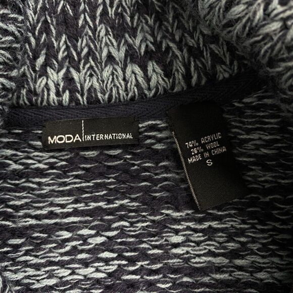 Moda International Cardigan Sweater Women Small Wool Toggle Button Shawl Vtg 90s - Picture 9 of 11